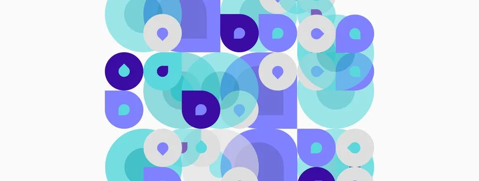 Abstract composition. Overlapping circles, squares create layered visual ef.. 스톡 일러스트