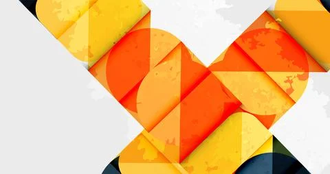Abstract composition. Overlapping circles, triangles create dynamic pattern. Stockillustratie