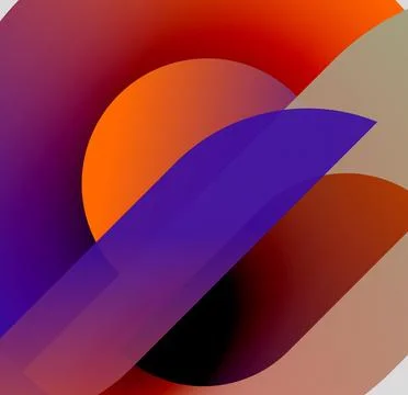 Abstract composition. Overlapping circles, vibrant gradients, warm cool tones Stock Illustration
