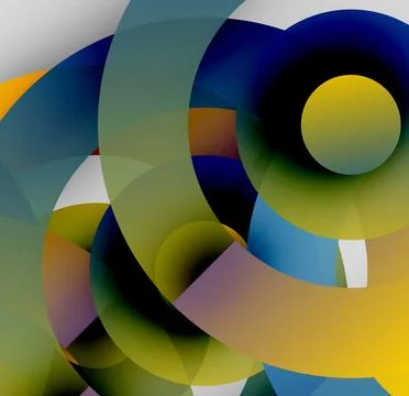 Abstract composition. Overlapping circles, vibrant colors, dynamic shapes create Stock-Illustration