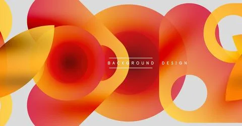 Abstract composition. Overlapping circles, warm colors, gradient effect. Modern 스톡 일러스트