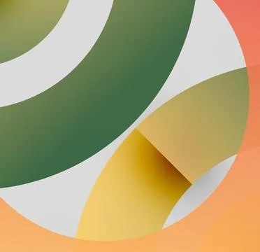 Abstract composition. Overlapping curved shapes, muted colors, soft gradients Illustrazione stock