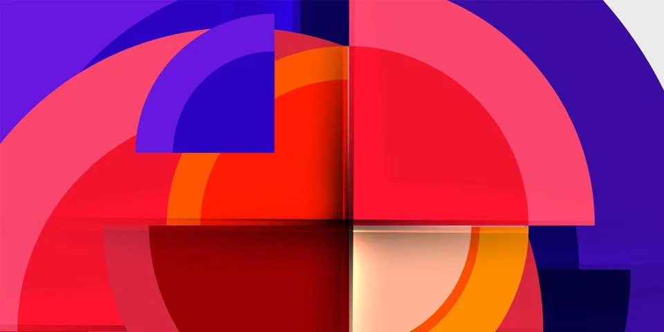 Abstract composition. Overlapping curves, rectangles create vibrant, dynamic 스톡 일러스트