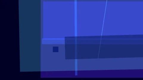 Abstract composition of overlapping dark blue rectangles and thin vertical .. Stock Footage 335430665