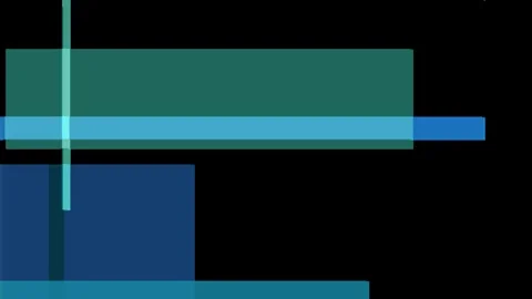 Abstract composition of overlapping geometric shapes in shades of blue and .. Video stock 335430613