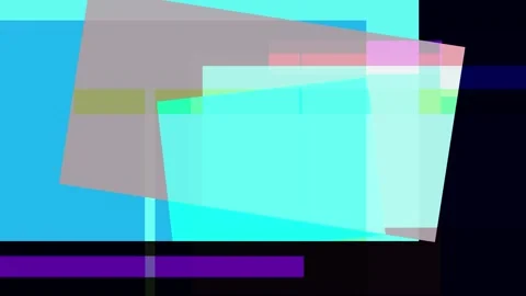 Abstract composition of overlapping geometric shapes in vibrant cyan, purpl.. Vídeos de archivo 335430732