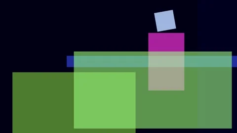 Abstract composition with overlapping geometric shapes in various colors on.. Stock Footage 335430809
