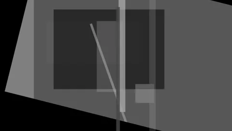 Abstract composition of overlapping geometric shapes in grayscale tones Stock Footage 335430924