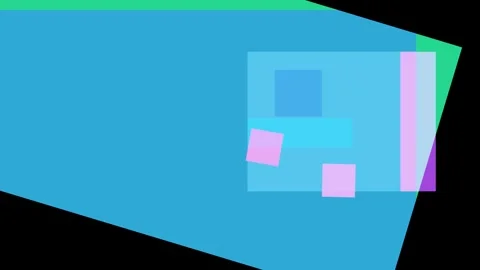 Abstract composition of overlapping geometric shapes in shades of blue and .. Stock Footage 335430973