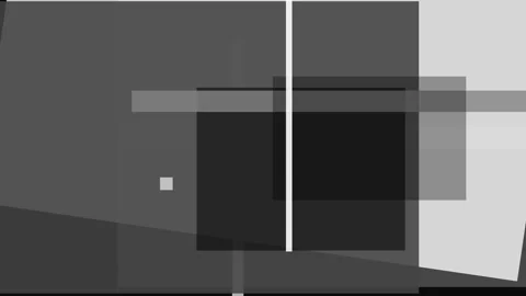 Abstract composition with overlapping geometric shapes in grayscale tones Vídeos de archivo 335431050