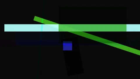 Abstract composition with overlapping geometric shapes in green, blue, and .. Stock Footage 335431098