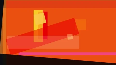 Abstract composition of overlapping geometric shapes in warm orange, red, a.. Stock Footage 335440658