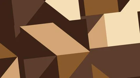 Abstract composition of overlapping geometric shapes in warm brown, beige, an Illustrazione stock