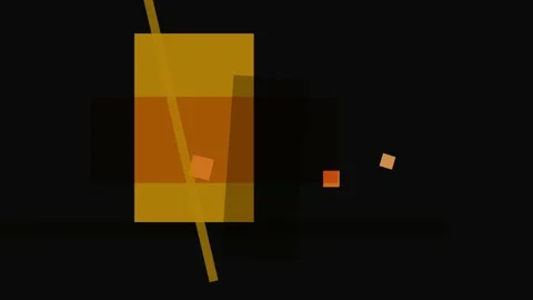 Abstract composition with overlapping golden and orange rectangles and squa.. Stock Footage 335431104