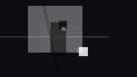 Abstract composition of overlapping gray rectangles and squares against a d.. Stock Footage 335440694