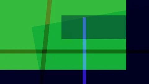 Abstract composition with overlapping green rectangles and vertical lines o.. Stock Footage 335430863