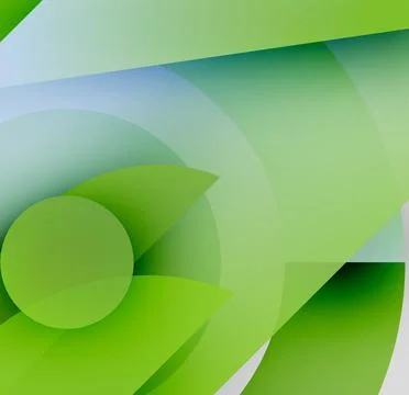 Abstract composition. Overlapping green shapes create dynamic visual effect. Stock Illustration