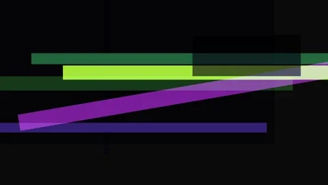 Abstract composition with overlapping horizontal bars of purple, lime green.. Stock Footage 335441353