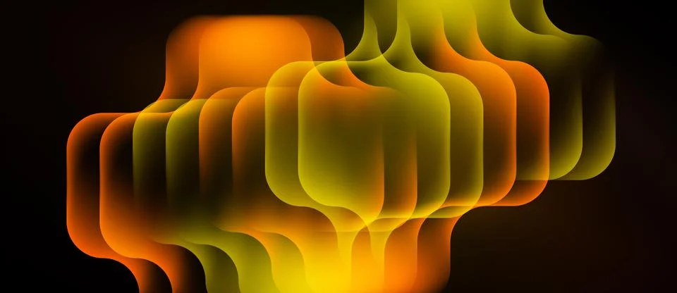 Abstract composition. Overlapping layers create warm, glowing effect. Orange, Stock Illustration