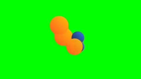 Abstract composition of overlapping orange and blue spheres on green screen Stock Footage 341824534