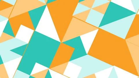 Abstract composition of overlapping orange turquoise and mint geometric shape イラスト素材