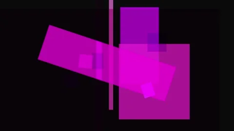 Abstract composition of overlapping pink and purple geometric shapes on a b.. Video stock 335431062