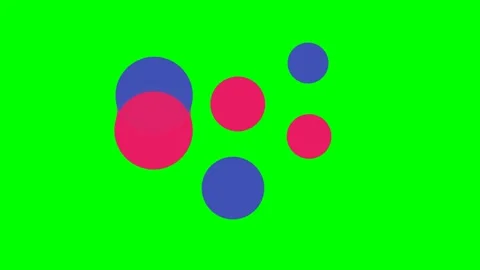 Abstract composition of overlapping pink and blue circles on green screen Stock-Footage 340904805