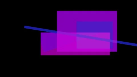Abstract composition with overlapping purple squares and a diagonal blue li.. Vídeos de archivo 335430987