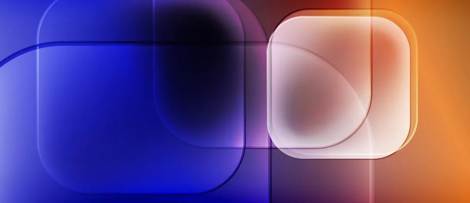 Abstract composition. Overlapping rectangles, curves, gradients create dynamic Illustrazione stock