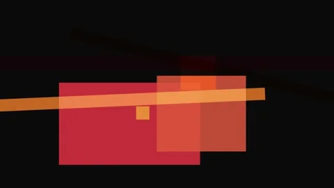 Abstract composition of overlapping red and orange squares and rectangles o.. Stock Footage 335441161