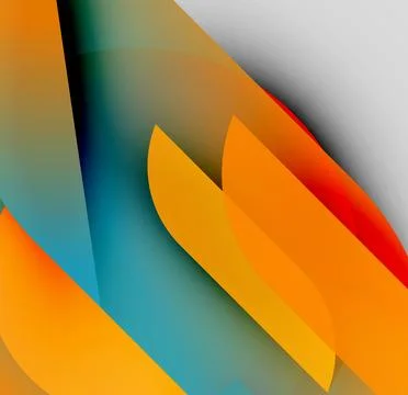 Abstract composition. Overlapping shapes create dynamic visual flow. Warm, cool Stock Illustration