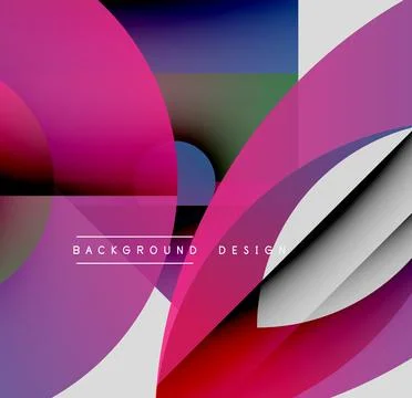 Abstract composition. Overlapping shapes create dynamic visual effect. Vivid Illustrazione stock