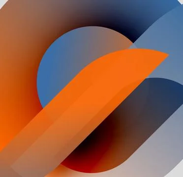 Abstract composition. Overlapping shapes create dynamic visual effect. Warm, Stock Illustration
