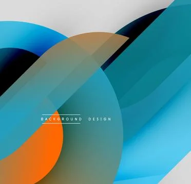 Abstract composition. Overlapping shapes create dynamic visual effect. Blue, Stock Illustration