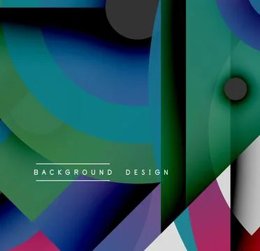 Abstract composition. Overlapping shapes create dynamic visual effect. Blue, Stock Illustration