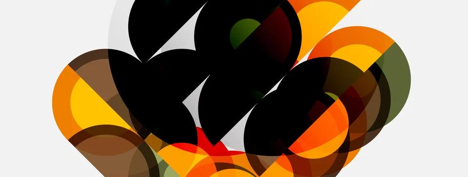 Abstract composition. Overlapping shapes create dynamic floral impression. Wa Stock Illustration