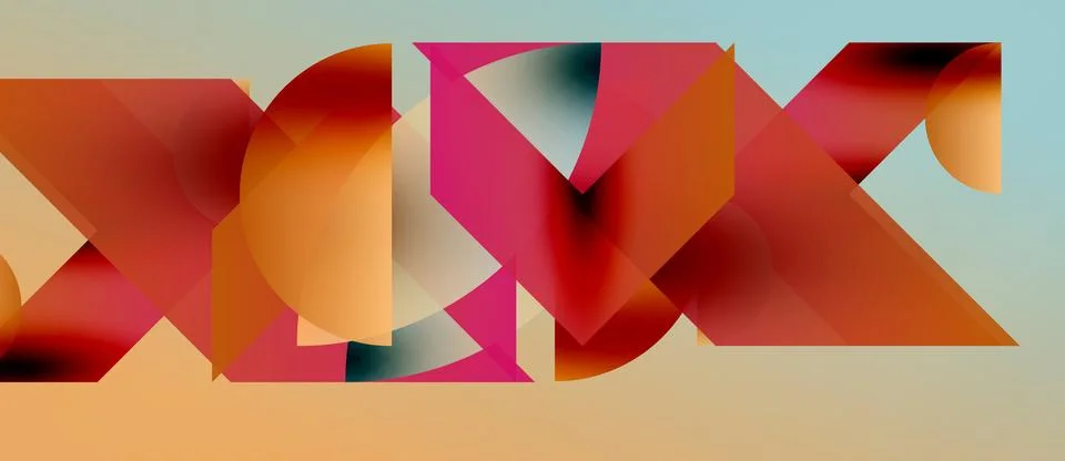 Abstract composition. Overlapping shapes create dynamic visual texture. Warm Stock Illustration