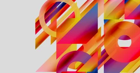 Abstract composition. Overlapping shapes, vibrant colors, dynamic design. Modern Stock Illustration