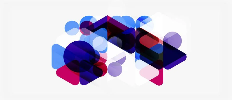 Abstract composition. Overlapping shapes, vibrant colors, modern design. Illustrazione stock