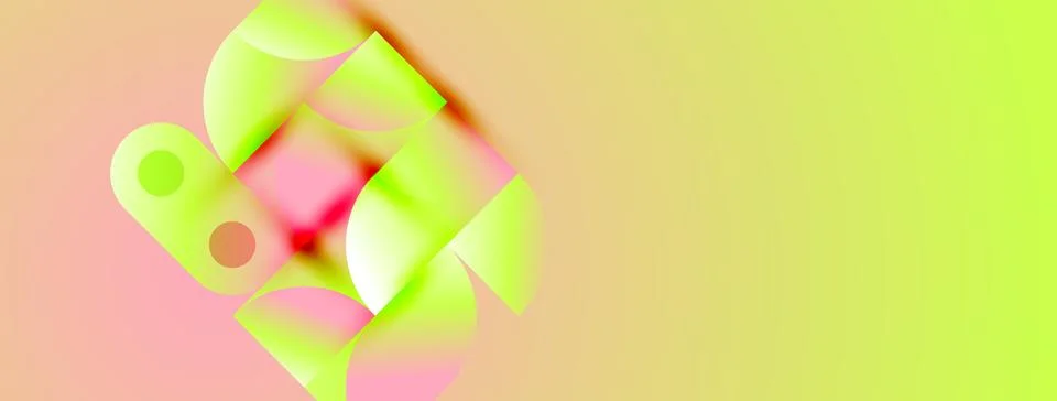 Abstract composition. Overlapping shapes, vibrant colors, gradients create Stockillustratie