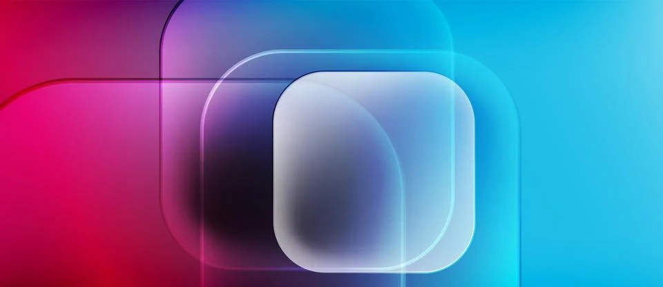 Abstract composition. Overlapping squares create luminous center. Gradient Stock Illustration