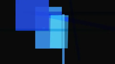 Abstract composition of overlapping translucent blue rectangles and lines o.. Stock Footage 335441318