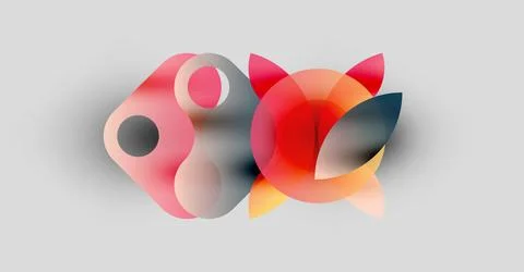 Abstract composition. Overlapping translucent circles create vibrant color Stock Illustration