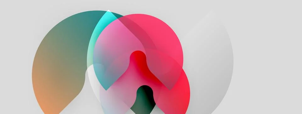 Abstract composition. Overlapping translucent circles create vibrant color Stock Illustration