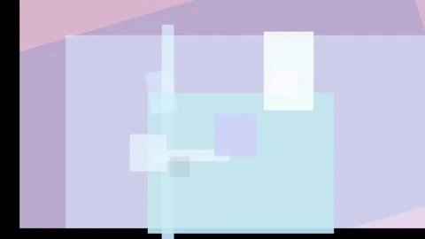 Abstract composition of overlapping translucent geometric shapes in pastel .. Vídeos de archivo 335430990