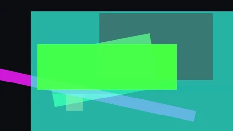Abstract composition of overlapping translucent geometric shapes in vibrant.. Stock Footage 335440726