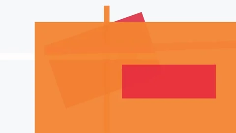 Abstract composition with overlapping translucent orange and red geometric .. Stock Footage 335430875