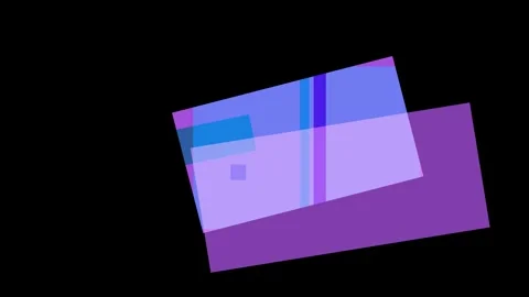 Abstract composition of overlapping translucent purple and blue rectangles .. Video stock 335430920