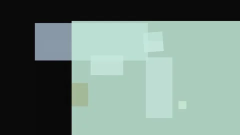 Abstract composition of overlapping translucent squares in muted blue, gree.. Stock Footage 335431048