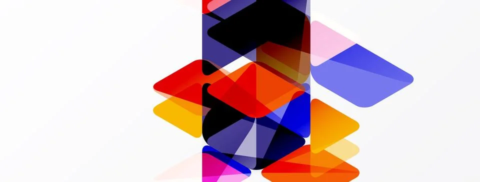 Abstract composition. Overlapping translucent squares, rectangles, vibrant イラスト素材